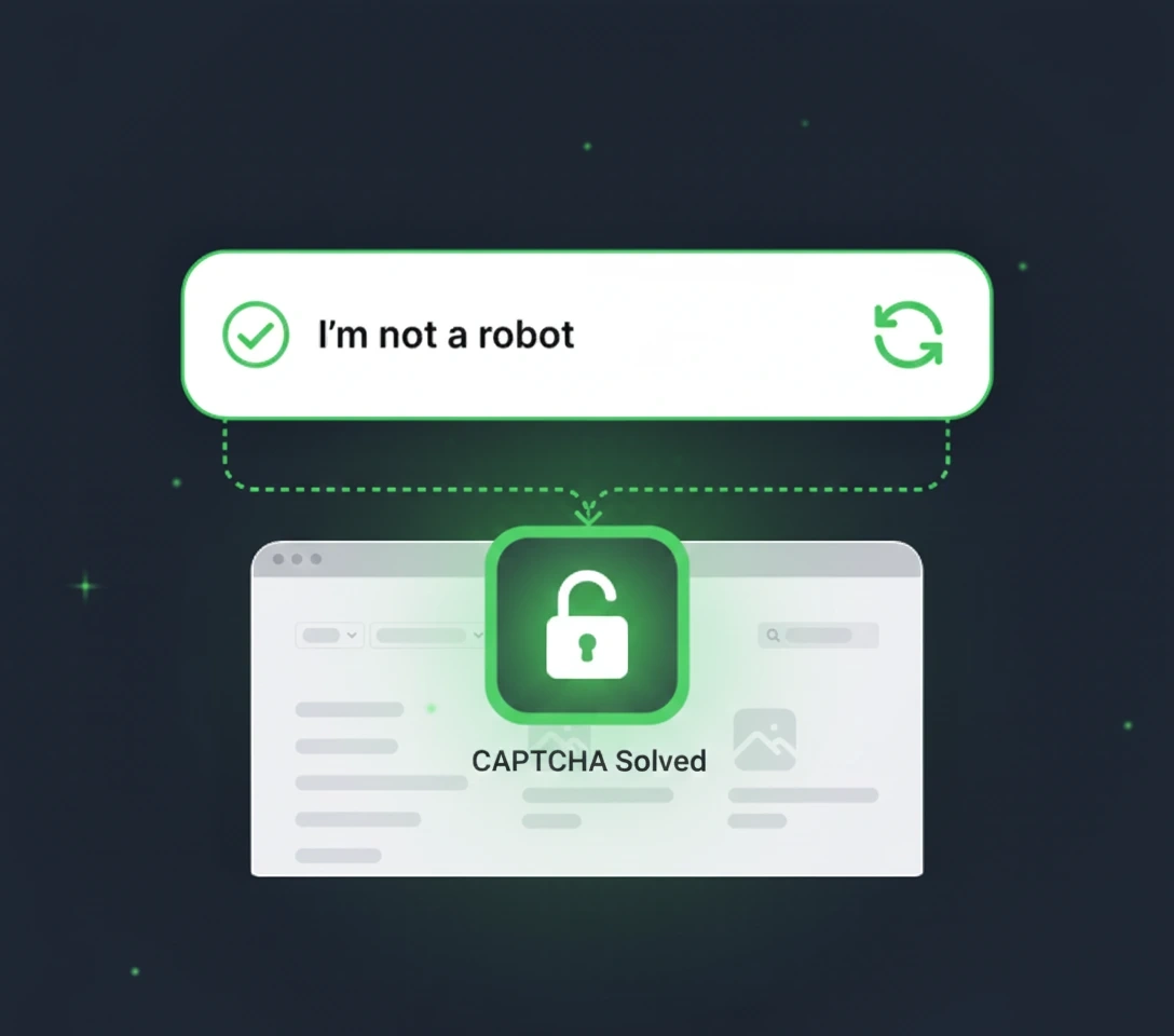 CAPTCHA solving process showing automatic detection and resolution