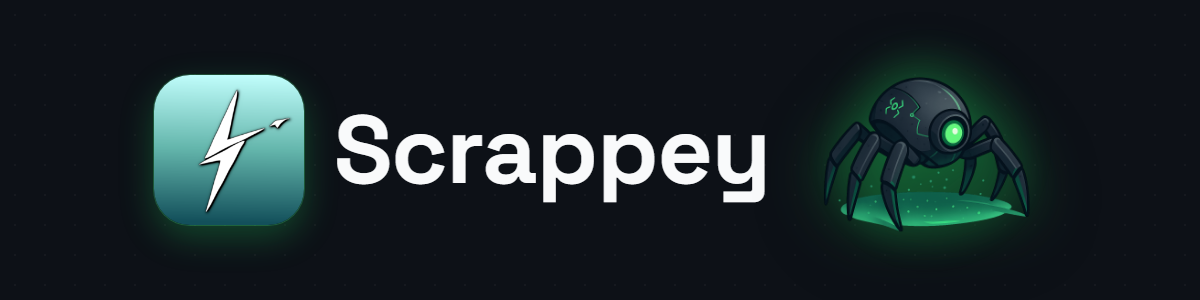 Scrappey Logo — landscape creative, 1200×300